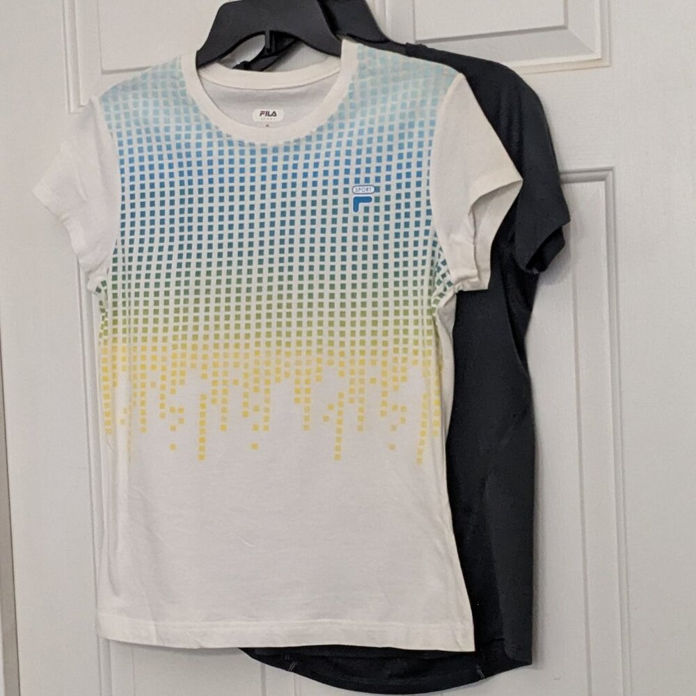 Set 2 Nike & Fila Women's Junior  Shirts Size S /M Black White .